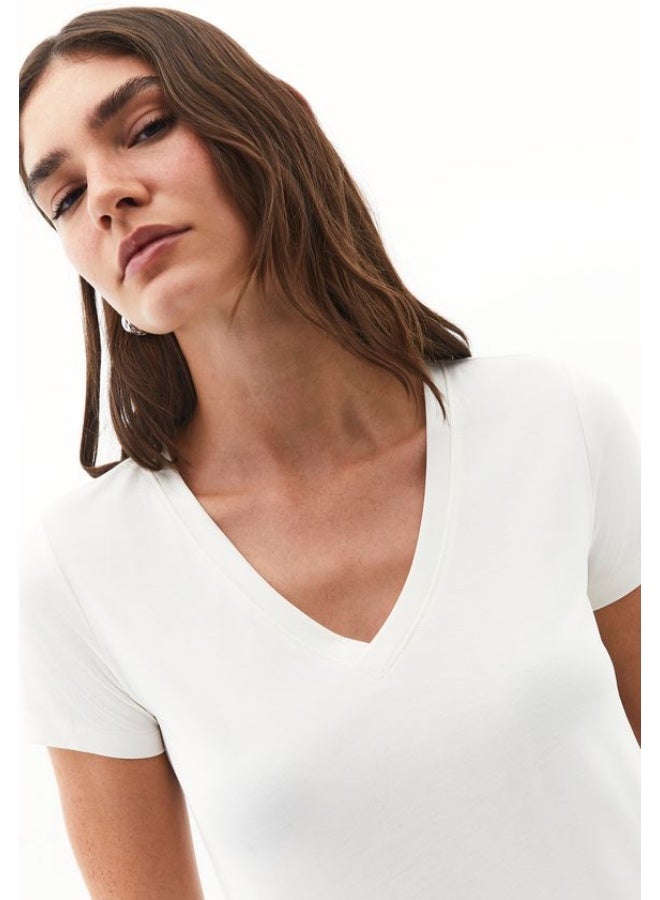 OXXO Modal V-Neck T-Shirt - Image 3